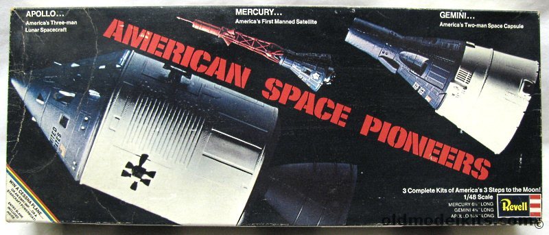 Revell 1/48 American Space Pioneers - Apollo Spacecraft /  Mercury Capsule / Gemini Spacecraft- 3 Kits In 1/48 Scale, H1847-500 plastic model kit
